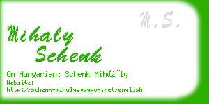 mihaly schenk business card